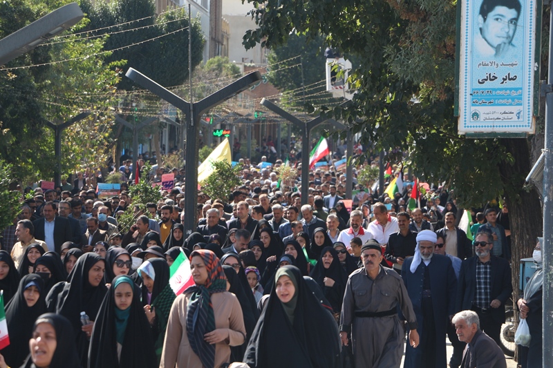 راهپیمایی باشکوه سنندجی‌ها در محکومیت جنایات رژیم غاصب صهیونیستی + تصاویر
