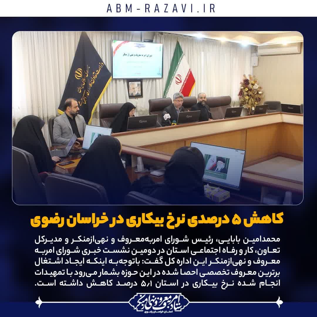 کاهش ۵ درصدی نرخ بیکاری در خراسان رضوی/ایجاد زمینه اشتغال برترین معروف تخصصی