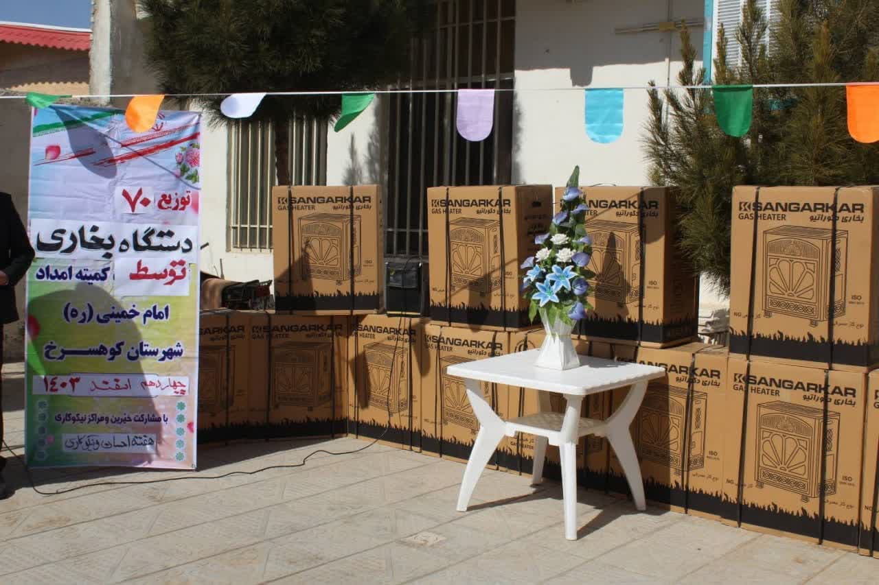 اهدای ۷۰ دستگاه بخاری به مددجویان کمیته امداد کوهسرخ