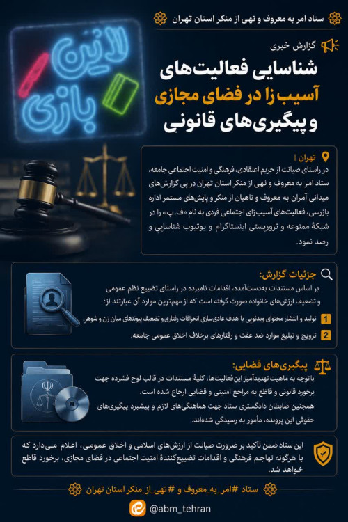 شناسایی فعالیت‌های ضدفرهنگی یک هنرمندنما در فضای مجازی و پیگیری‌های قانونی